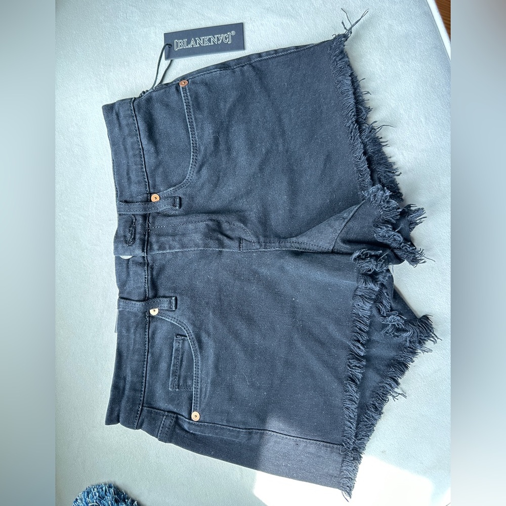 Black jean shorts in size 25 from BlankNYC